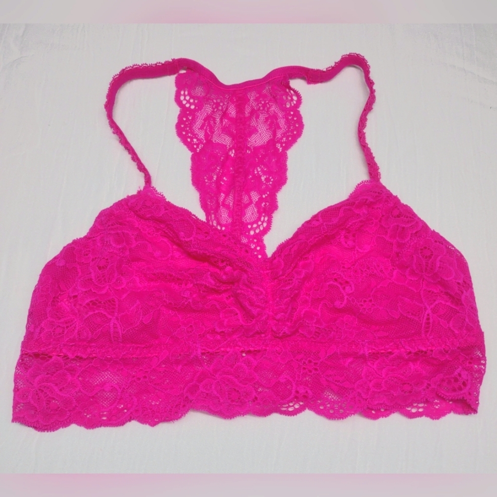 VS PINK bright pink bralette size Large